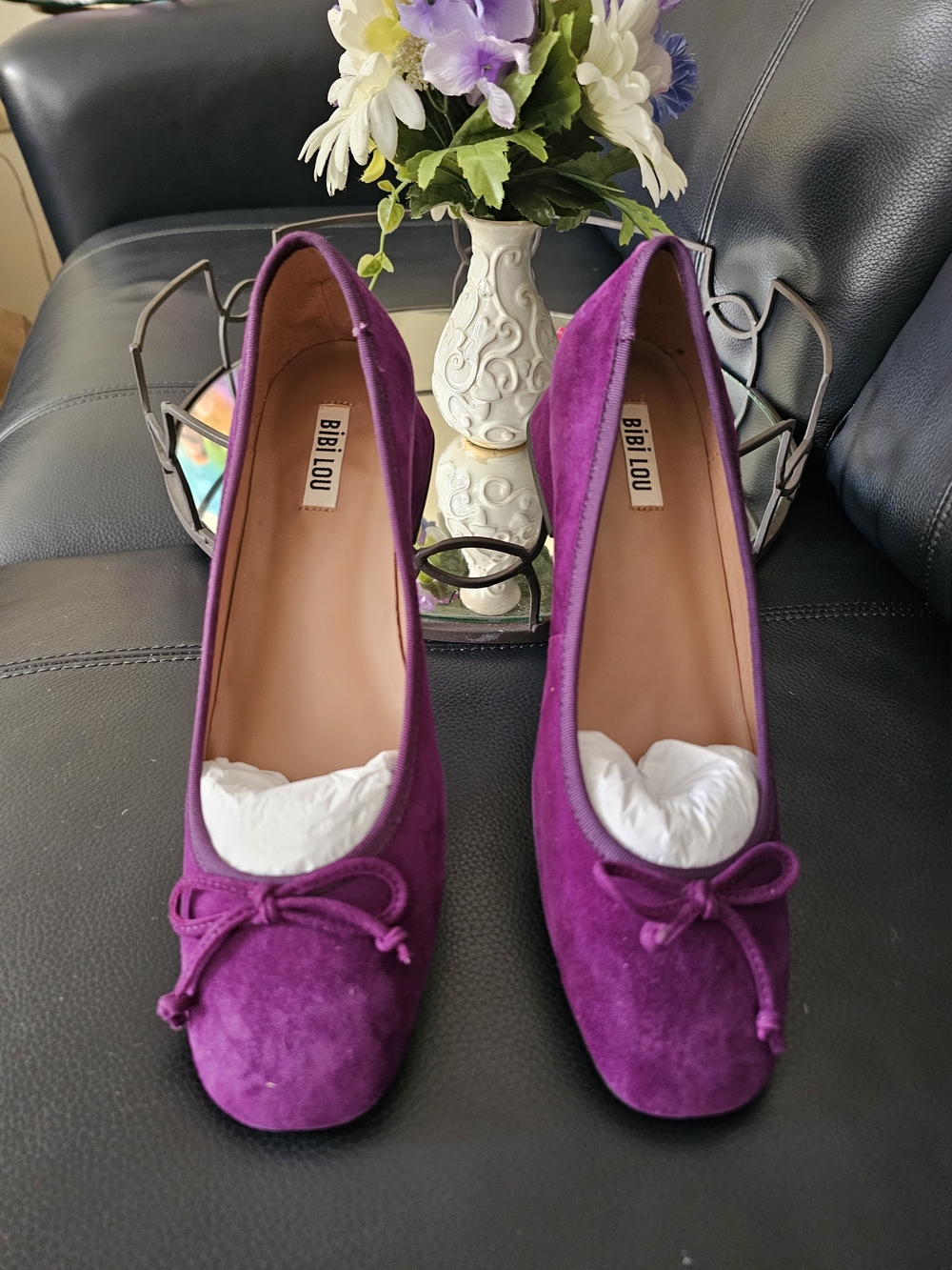 Bibi Lou Women's Purple Suede Ballet Flats